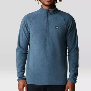 NWT MOUNTAIN HARDWEAR MICROCHILL 1/4 ZIP PULLOVER MEN'S SMALL FLEECE BLUE